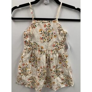 Old Navy Girl Cream Floral Lined Dress Size 5T Straps Sun‎ Beach
